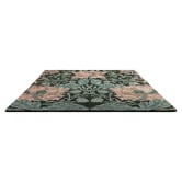 Morris &amp; Co Teal Honeysuckle &amp; Tulip Hand-Tufted Pure New Wool Rug