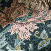 Morris &amp; Co Teal Honeysuckle &amp; Tulip Hand-Tufted Pure New Wool Rug