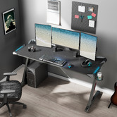 Aerocool Black Eureka Z60 Ergonomic Gaming Desk with RGB LEDs