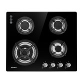Dwell Home 60cm Black Devanti 4 Burner Gas Cooktop