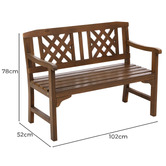 Dwell Home 2 Seater Caspian Fir Wood Outdoor Bench