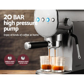 Dwell Home Silver Devanti 0.9L Espresso Maker Coffee Machine
