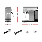 Dwell Home Silver Devanti 0.9L Espresso Maker Coffee Machine