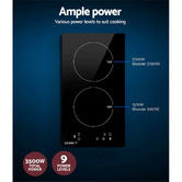 Dwell Home Devanti 30cm 2 Zone Ceramic Induction Cooktop