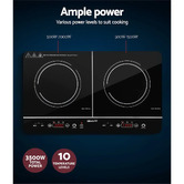 Dwell Home Devanti Double Burner Portable Induction Cooktop