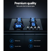 Dwell Home 60cm Black Devanti 4 Burner Gas Cooktop