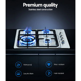 Dwell Home Silver Devanti 4 Burner Gas Cooktop