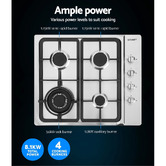 Dwell Home Silver Devanti 4 Burner Gas Cooktop