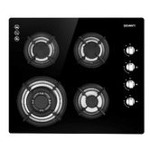 Dwell Home Black Devanti 4 Burner Gas Cooktop