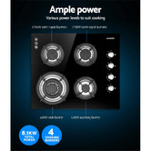 Dwell Home Black Devanti 4 Burner Gas Cooktop