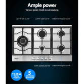 Dwell Home Silver Devanti 5 Burner Gas Cooktop
