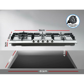 Dwell Home Silver Devanti 5 Burner Gas Cooktop