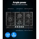 Dwell Home Black Devanti 5 Burner Gas Cooktop