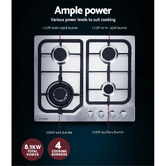 Dwell Home Silver Devanti Stainless Steel Gas Cooktop