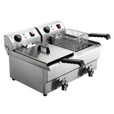 Dwell Home Devanti 20L Twin Deep Fryer with Oil Taps