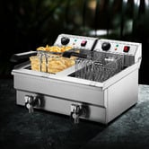 Dwell Home Devanti 20L Twin Deep Fryer with Oil Taps