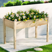 Dwell Home Collins Fir Wood Garden Bed with Stand