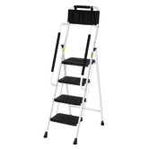 Dwell Home Asuncion 4 Step Steel Ladder with Tool Bag