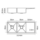 Dwell Home Alta 1110mm Double Kitchen Sink with Drainer