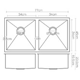 Dwell Home Alta 770mm Double Kitchen Sink