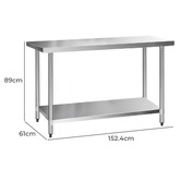 Dwell Home Cefito 430 Stainless Steel Kitchen Prep Table
