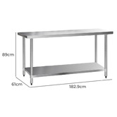 Dwell Home Cefito 430 Stainless Steel Kitchen Prep Table