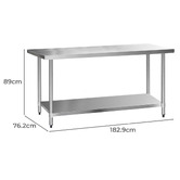 Dwell Home Cefito 430 Stainless Steel Kitchen Prep Table