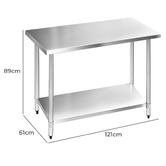 Dwell Home Cefito 304 Stainless Steel Kitchen Prep Table
