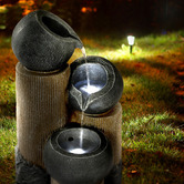 Dwell Home 76cm Vanna 3 Tier Solar Fountain with LED