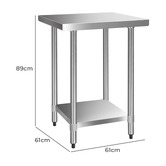 Dwell Home Cefito 430 Stainless Steel Kitchen Prep Table