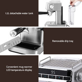 Dwell Home Devanti 1.2L Espresso Maker Coffee Machine