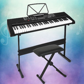 Dwell Home Eula 61 Keys Electronic Keyboard with Stand &amp; Stool Speaker