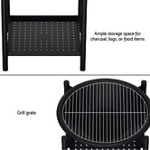 Dwell Home Tucker 2-in-1 Fire Pit BBQ Grill