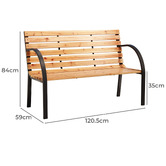 Dwell Home 2 Seater Caius Fir Wood Outdoor Bench