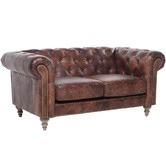 Chartwell Home Hugo Chesterfield 2 Seater Leather Sofa