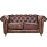 Chartwell Home Hugo Chesterfield 2 Seater Leather Sofa