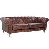Chartwell Home Hugo Chesterfield 3 Seater Leather Sofa