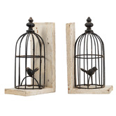 Chartwell Home Black Bird Cage Bookends