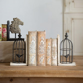 Chartwell Home Black Bird Cage Bookends