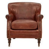 Chartwell Home Dark Brown Helia Leather Armchair