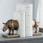 Chartwell Home 2 Piece Bronze Drea Rhinoceros Bookends Set