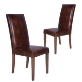 Chartwell Home Martin Waxed Leather High Back Dining Chairs