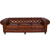 Chartwell Home Esama Chesterfield 4 Seater Leather Sofa