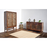 Chartwell Home Westham Mango Wood Rattan Storage Cabinet