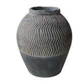 Chartwell Home Grey Carved Planter Pot