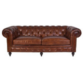 Chartwell Home Esama Chesterfield 3.5 Seater Leather Sofa
