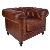 Chartwell Home Esama Chesterfield Leather Armchair
