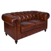 Chartwell Home Esama Chesterfield 2.5 Seater Leather Sofa