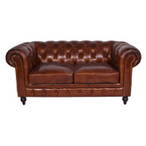 Chartwell Home Esama Chesterfield 2.5 Seater Leather Sofa