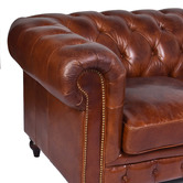 Chartwell Home Esama Chesterfield 2.5 Seater Leather Sofa